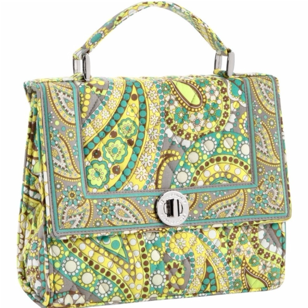 VERA BRADLEY Julia Lemon Parfait Quilted Convertible Handbag Crossbody Bag
